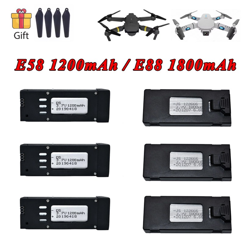 3.7 V 1200 mAh 1800 mAh Lipo P - Eachine Drone E58 incelemesi ve fiyatı
