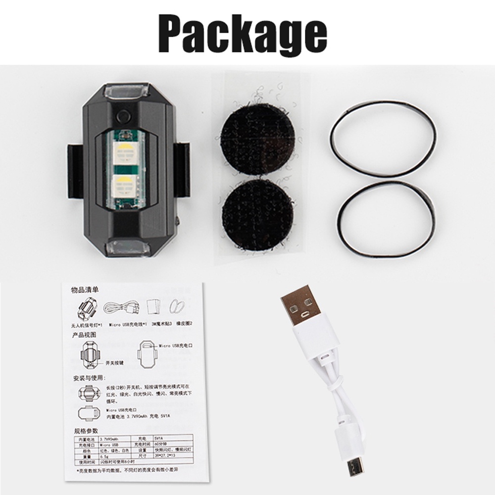 1 adet 7 renk Mini USB şarj LE - Drone Strobe Light incelemesi ve fiyatı
